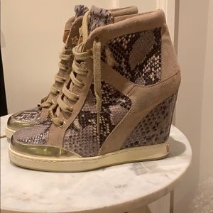 JIMMY CHOO sneaker wedges snake skin